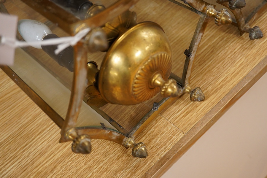 A pair of brass porch / hall lanterns, 50cm high